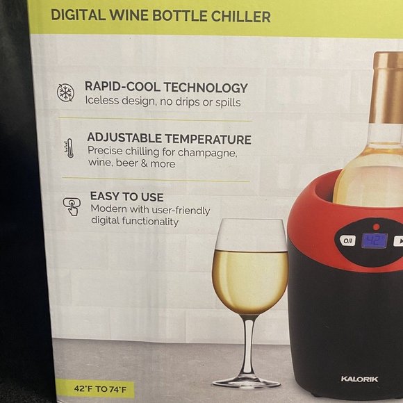 Kalorik Digital Wine Bottle Chiller Red Black Model WCL 46343 R - Picture 4 of 9